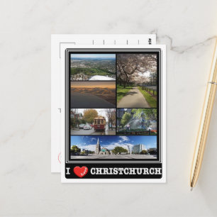 Christchurch - Ik hou van - Nieuw-Zeeland - Briefkaart