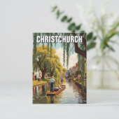  Christchurch Nieuw-Zeeland Avon River Briefkaart (Staand voorkant)