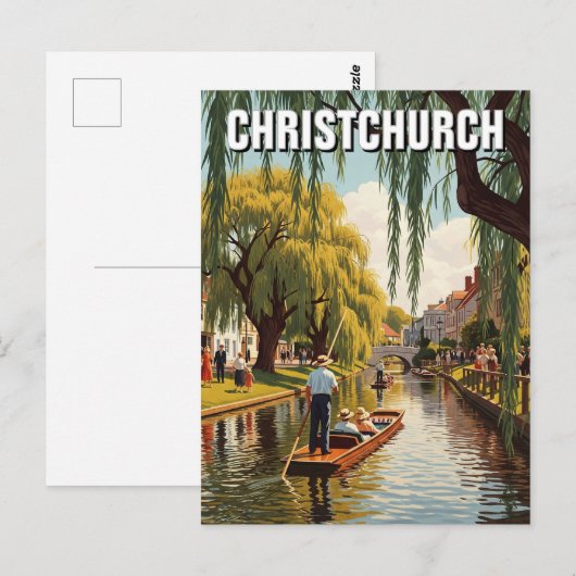  Christchurch Nieuw-Zeeland Avon River Briefkaart (Voorkant / Achterkant)
