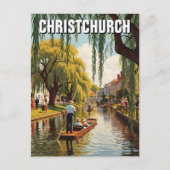  Christchurch Nieuw-Zeeland Avon River Briefkaart (Voorkant)