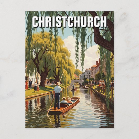  Christchurch Nieuw-Zeeland Avon River Briefkaart (Voorkant)
