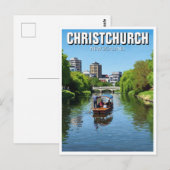 Christchurch Nieuw-Zeeland Avon River Punting Briefkaart (Voorkant / Achterkant)