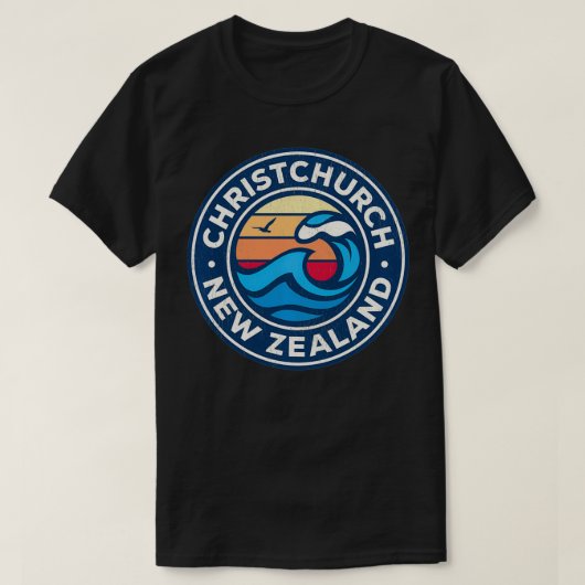 ChristChurch - Nieuw - Zeeland -  geluidsgolven de T-shirt (Design voorkant)