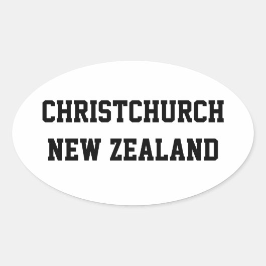 Christchurch Nieuw-Zeeland ovale stickers (Voorkant)