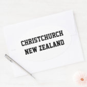 Christchurch Nieuw-Zeeland ovale stickers (Envelop)