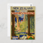  Christchurch Nieuw-Zeeland Reis Briefkaart (Voorkant / Achterkant)