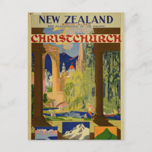  Christchurch Nieuw-Zeeland Reis Briefkaart