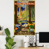  Christchurch Nieuw-Zeeland Reis Poster (Thuiskantoor)