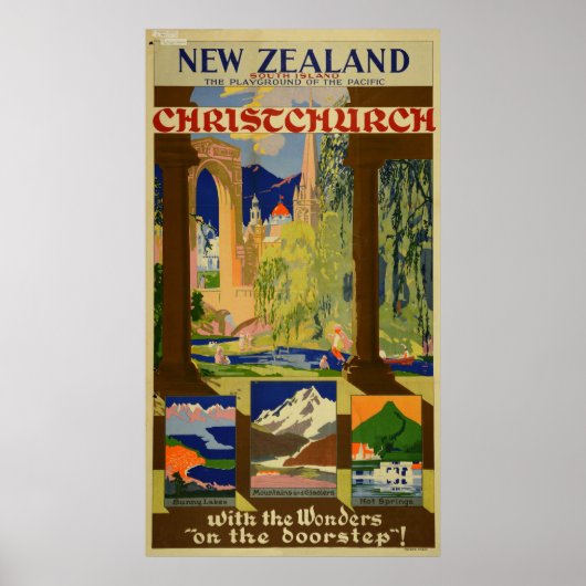  Christchurch Nieuw-Zeeland Reis Poster (Voorkant)