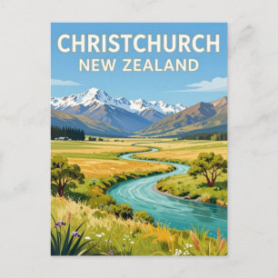 Christchurch Nieuw-Zeeland Southern Alps Uitzicht Briefkaart