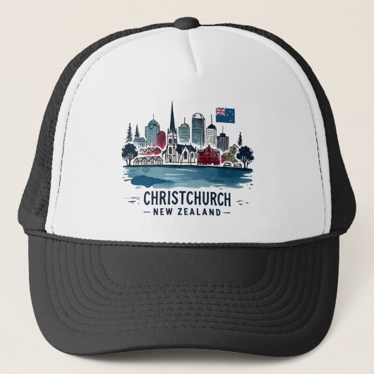 Christchurch Nieuw-Zeeland Trucker Pet (Voorkant)
