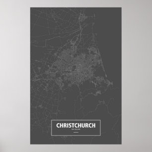 ChristChurch, Nieuw-Zeeland (zwart wit) Poster