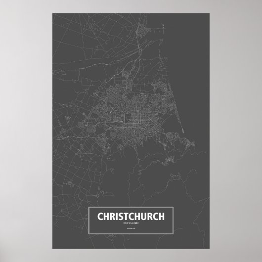 ChristChurch, Nieuw-Zeeland (zwart wit) Poster (Voorkant)
