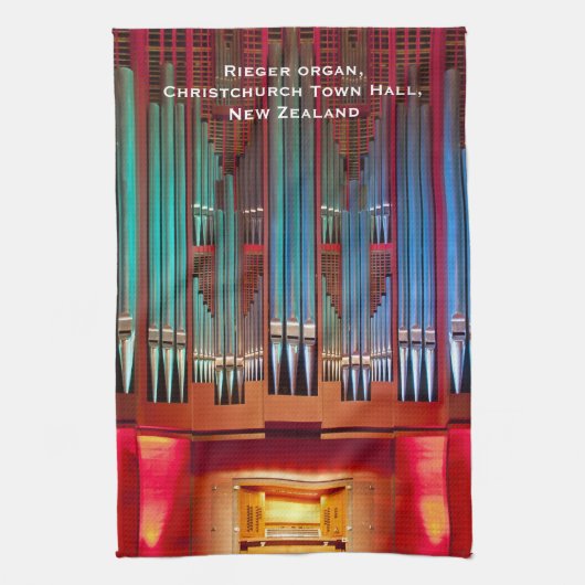 Christchurch orgel theedoek met tekst (Verticaal)