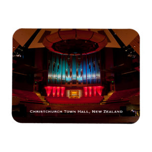 Christchurch Town Hall auditorium en orgel Magneet