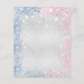 Christeen meisje blauw roze budgetuitnodiging flyer (Achterkant)