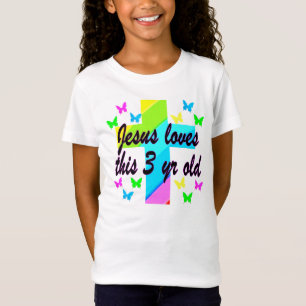 CHRISTELIJK 3 JAAR OUD VERJAARDAGSGEBED ONTWERP T-SHIRT