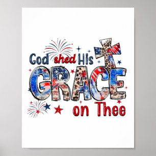 Christelijk 4 juli God heeft Zijn genade op U verg Poster