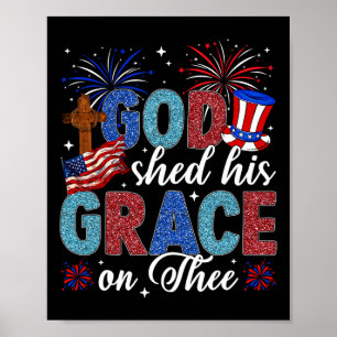 Christelijk 4 juli God heeft Zijn genade op U verg Poster