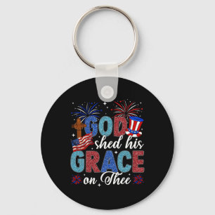 Christelijk 4 juli God heeft Zijn genade op U verg Sleutelhanger
