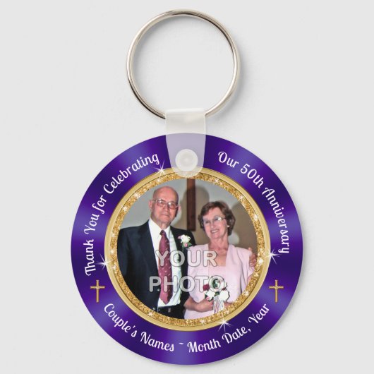 Christelijk, 50e bruiloft Jubileum Favor Ideeën, Sleutelhanger (Voorkant)