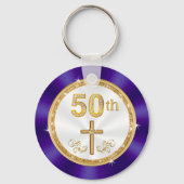 Christelijk, 50e bruiloft Jubileum Favor Ideeën, Sleutelhanger (Achterkant)