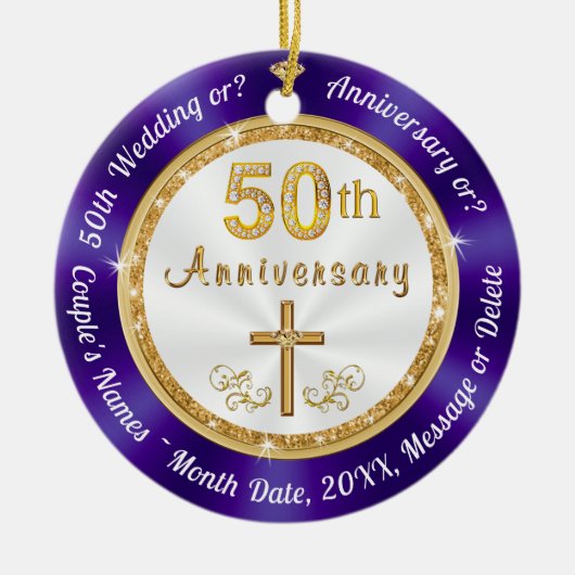 CHRISTELIJK, 50e bruiloft Jubileum Ornamenten (Voorkant)