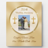 Christelijk 50e Jubileum Plaque Personalized Fotoplaat (Voorkant)