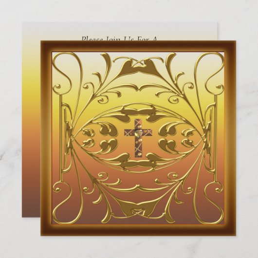 Christelijk 50e Jubileum voor bruiloft Inv Kaart (Voorkant / Achterkant)