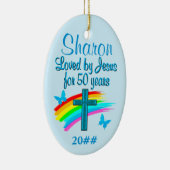 CHRISTELIJK 50E VERJAARDAG GEPERSONALISEERD ORNAME KERAMISCH ORNAMENT (Rechts)