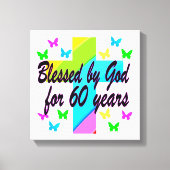 CHRISTELIJK 60 VERJAARDAG KRUIS ONTWERP CANVAS AFDRUK (Voorkant)