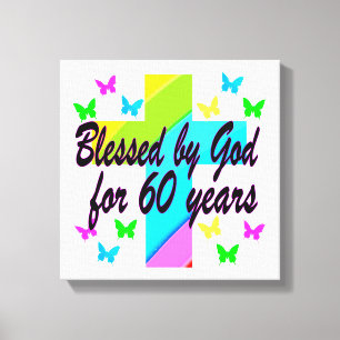 CHRISTELIJK 60 VERJAARDAG KRUIS ONTWERP CANVAS AFDRUK