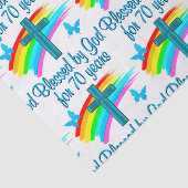 CHRISTELIJK 70E VERJAARDAGSKRUIS EN REGENBOGEN TISSUEPAPIER (Detail)