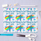 CHRISTELIJK 70E VERJAARDAGSKRUIS EN REGENBOGEN TISSUEPAPIER (Craft)