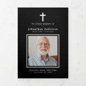 Christelijk 7-Foto Zwart & Wit Moderne Uitvaart Drieluik Programma (Cover)