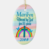 CHRISTELIJK 85E VERJAARDAG GEPERSONALISEERD ORNAME KERAMISCH ORNAMENT (Rechts)