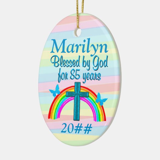 CHRISTELIJK 85E VERJAARDAG GEPERSONALISEERD ORNAME KERAMISCH ORNAMENT (Links)