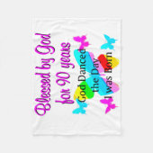 CHRISTELIJK 90 JAAR OUD FLEECE DEKEN (Voorkant)