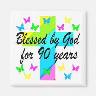 Christelijk 90E BIRTHDAY PRAYER ONTWERP Magneet