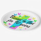 CHRISTELIJK 90E VERJAARDAGSGEBEDSONTWERP PAPIEREN BORDJE (Gekanteld)