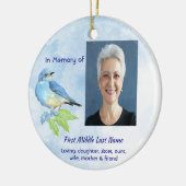Christelijk aandenken blauwe vogeltuin vogel keramisch ornament (Links)