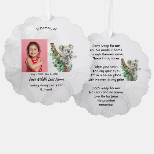 Christelijk aandenken Cute Koala Kinderen Ornament Kaart