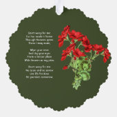 Christelijk Aandenken Geranium Bloem Ornament Kaart (Achterkant)