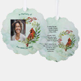 Christelijk aandenken Kardinaalvogel Ornament Kaart