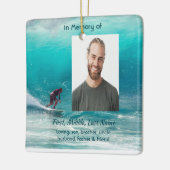 Christelijk aandenken Surfende golven water Keramisch Ornament (Links)