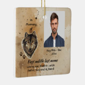 Christelijk Aandenken Wolf Wolven Dier Keramisch Ornament (Rechts)