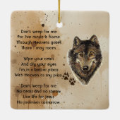 Christelijk Aandenken Wolf Wolven Dier Keramisch Ornament (Achterkant)