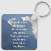 Christelijk aandenken wolken lucht hemels sleutelhanger (Achterkant)