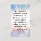 Christelijk aanmoedigingsgebed visitekaartje (Achterkant)