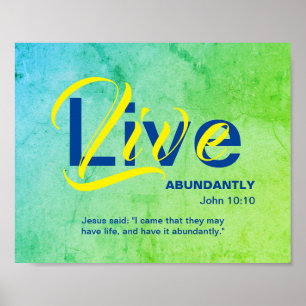 Christelijk ABUNDANT LIFE Inspirerend Quote GROEN Poster